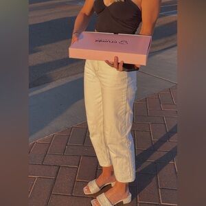 Women's White Ankle Jeans